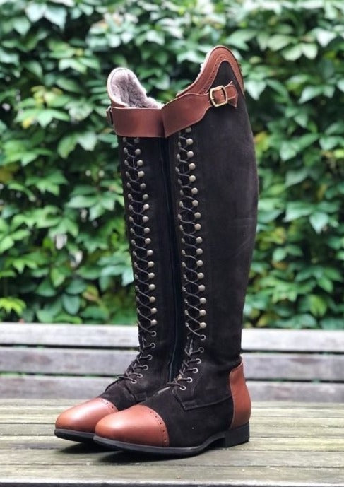 Dark brown shop suede tall boots